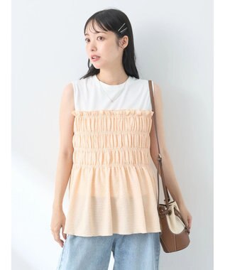 earth music&ecology ドッキングシャーリングプルオーバー Yellow