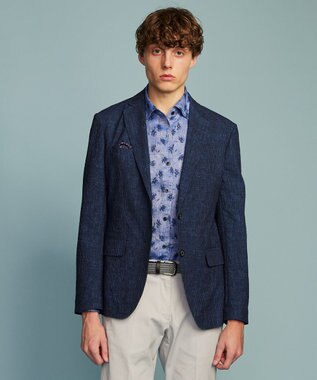 JOSEPH ABBOUD 【キングサイズ・ストレッチ・洗える・軽量・防しわ・速乾・エコ撥水】ライトウェーブ ジャケット ブルー系1