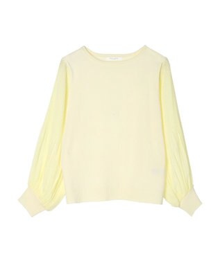 Green Parks プリーツ袖ニットプルオーバー Yellow
