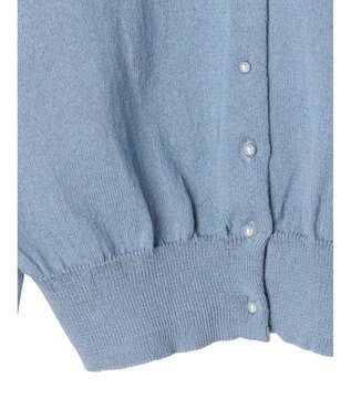 earth music&ecology 前後２ＷＡＹちびパールボタンカーディガン Blue