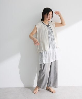 Green Parks 前後２ＷＡＹレーススパンコールビスチェ Off White