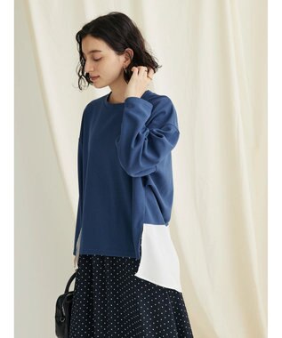 CRAFT STANDARD BOUTIQUE 布帛切替デザインプルオーバー Navy