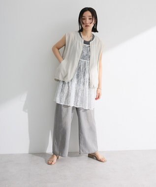 Green Parks 前後２ＷＡＹレーススパンコールビスチェ Off White