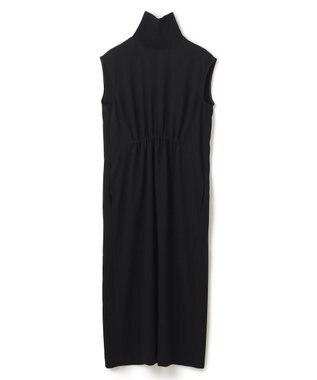 BEIGE， 【洗える】FLEUR / ニットコンビハイネックノースリーブドレス Black