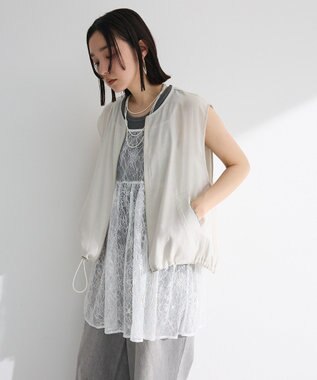 Green Parks 前後２ＷＡＹレーススパンコールビスチェ Off White