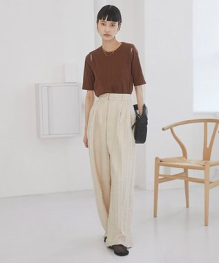 WEGO 【ANGIE VINTAGE】カットアウトリブトップス ブラウン