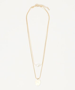 ANY レイヤードコインメタルネックレス ライトゴールド