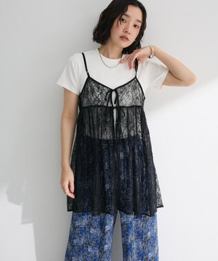 Green Parks 前後２ＷＡＹレーススパンコールビスチェ Black