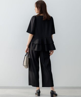 組曲 【WEB限定】ジョーゼットジャージーワイド パンツ ブラック系