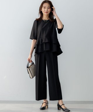 組曲 【WEB限定】ジョーゼットジャージーワイド パンツ