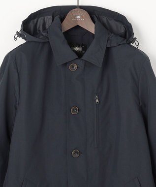 JOSEPH ABBOUD 【フード脱着仕様/JAPANファブリック/ECO撥水】ステンカラー コート ネイビー系
