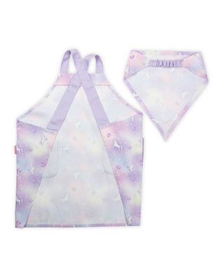 Mother garden マザーガーデン ユニコーン バッククロスエプロン 三角巾付き 100～120cm 《ぷっくり柄》 ぷっくり柄