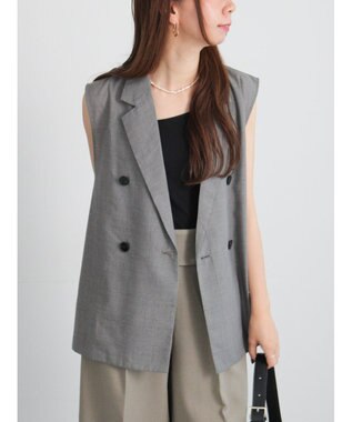 Te chichi サイドオープンライトジレ ブラック