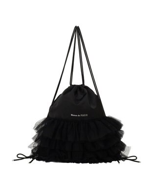 Maison de FLEUR チュールフリルナップサック Black