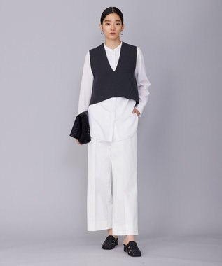 ICB L 【洗える】 リヨセルローン ブザムシャツ オフホワイト系