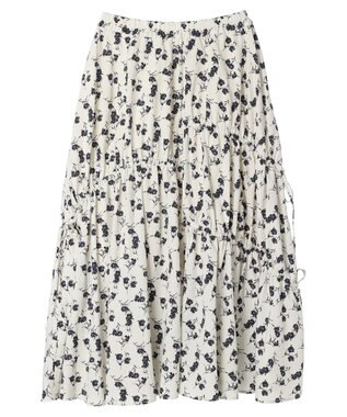 earth music&ecology ドロストギャザーフレアスカート Flower