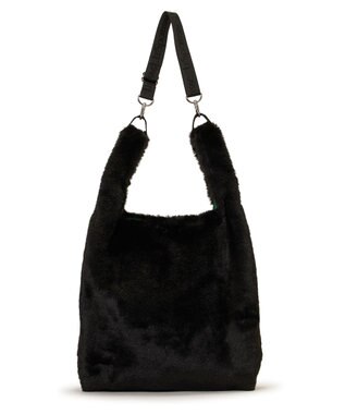 LeSportsac FUR SHOULDER TOTE/ブラックフラッフィーファー ブラックフラッフィーファー
