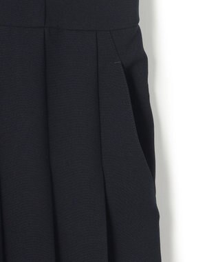 uncrave ウォッシャブルダブルクロス プリーツオールインワン ネイビー