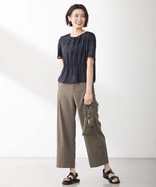 J.PRESS LADIES スラブカラミチェック カットソー ネイビー系