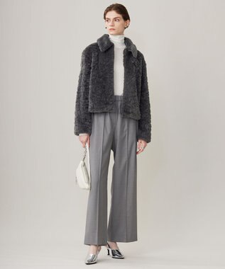 ICB 【洗える】Ｔ/Wブロード ワイドストレートパンツ ライトグレー系