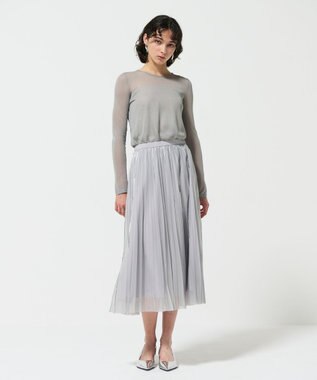 GRACE CONTINENTAL シアークルーニットトップ グレー