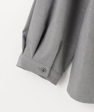 組曲 S 【KUMIKYOKU NAVY】ウーステッドライククロス フリルブラウス ミディアムグレー系