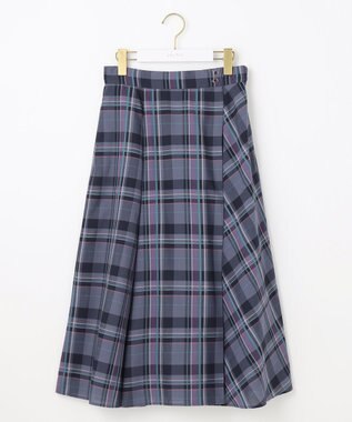 ANY SIS 【洗える】ライトカラーチェック スカート ネイビー系