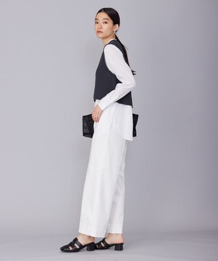 ICB L 【洗える】 リヨセルローン ブザムシャツ オフホワイト系