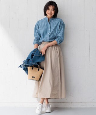 23区 【洗える】ルミエールタフタ フレアスカート ベージュ系