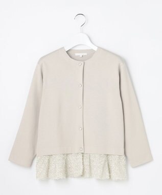 自由区 S 【SHIHOさん着用】ジャカードコンビ カーディガン ベージュ