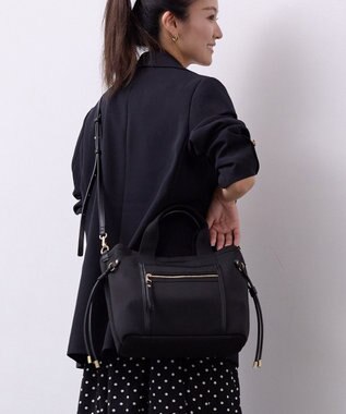 TOPKAPI 【新色追加】【TREASURE TOPKAPI】ネオプレン フロントポケット 2way ショルダー付き ミニトートバッグ ブラック