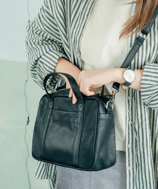 YUSHI 【本革/2way】NUANCE - BOSTON SHOULDER 本革 ボストンショルダー ブラック