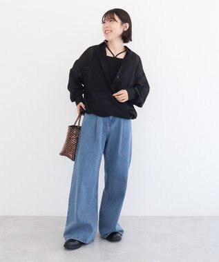 Green Parks ・ＳＵＧＡＲ　ＳＰＯＯＮ　デニムワイドパンツ Indigo