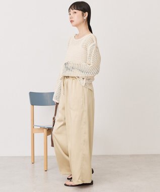 AMERICAN HOLIC 【マルチ機能】サテンベイカーパンツ Light Beige