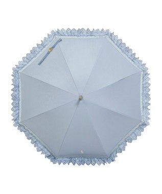 MOONBAT 【遮光/晴雨兼用日傘】POLO RALPH LAUREN(ポロ ラルフローレン) エンブフリル 長傘 遮熱 UV スカイブルー