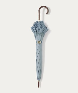 MOONBAT 【遮光/晴雨兼用日傘】POLO RALPH LAUREN(ポロ ラルフローレン) エンブフリル 長傘 遮熱 UV スカイブルー