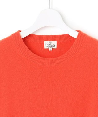 23区 【Oggi2月号掲載/洗える】ピュアカシミヤ クルーネック ニット オレンジ系