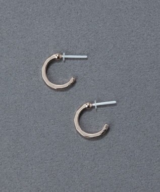 Phoebe 〈金属アレルギー対応〉スパークフープセラミックポストピアス シンプル/フープピアス シャンパンゴールド