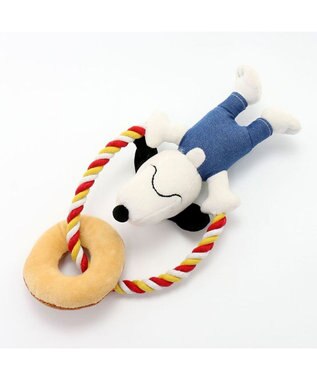 PET PARADISE スヌーピー ドーナツ ロープ トイ 紺（ネイビー・インディゴ）