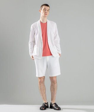 JOSEPH HOMME 新型【オリジナル素材/シワになりにくい/ウエストゴム仕様】 ライトタックジャージー ドロスト付シートパンツ / BERMUDA ホワイト系