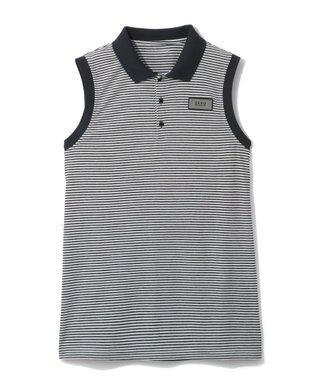 ZERO HALLIBURTON メランジ ボーダー ポロノースリーブ 82836 W4S4b レディースゴルフ ネイビー杢