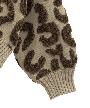 Green Parks ・ｆｕｒｒｙ　ｒａｔｅ　レオパードジャカードニット Beige