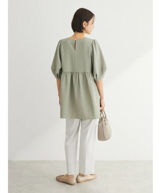 Green Parks ジャガードペプラムブラウス Light Khaki