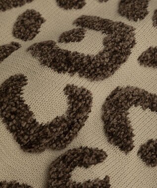 Green Parks ・ｆｕｒｒｙ　ｒａｔｅ　レオパードジャカードニット Beige