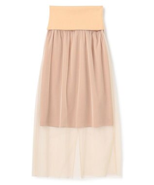 BEIGE， 【洗える】TAMARIX / ストレッチチュールIラインスカート Beige