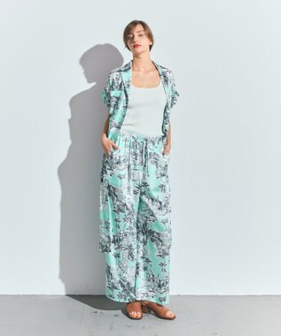 GRACE CONTINENTAL リゾートプリントイージーパンツ