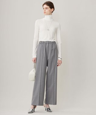 ICB 【洗える】Ｔ/Wブロード ワイドストレートパンツ ライトグレー系