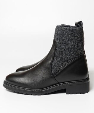 BONTRE 【UNISA/ウニサ】リブニットショートブーツ ブラック