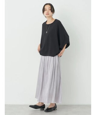 earth music&ecology シャイニーギャザースカート Light Gray