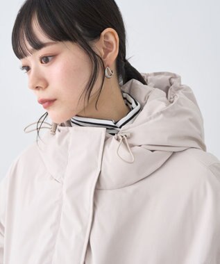 earth music&ecology フーデットパファーコート Beige